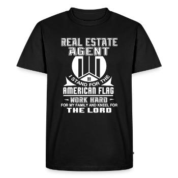 Real Estate Agent Real Estate Agent Stand For - Men's Premium Organic T-Shirt - black - Front - Nico (187cm)