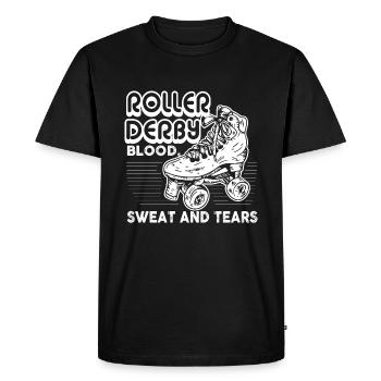 Roller Derby Roller Derby Blood Sweat And Tears - Men's Premium Organic T-Shirt - black - Front - Nico (187cm)