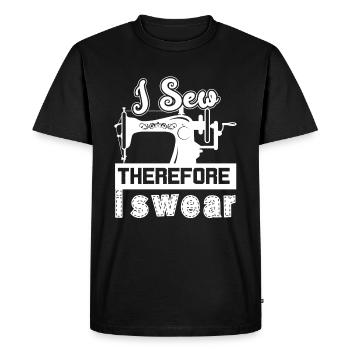 Sewing I Sew Therefore I Swear - Men's Premium Organic T-Shirt - black - Front - Nico (187cm)