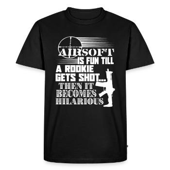 Airsoft Airsoft Is Fun - Men's Premium Organic T-Shirt - black - Front - Nico (187cm)