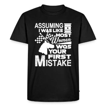 Barrel Racing Women Love Barrel Racing - Men's Premium Organic T-Shirt - black - Front - Nico (187cm)