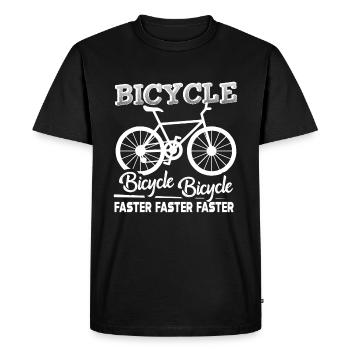 Bicycle Bicycle Faster - Men's Premium Organic T-Shirt - black - Front - Nico (187cm)