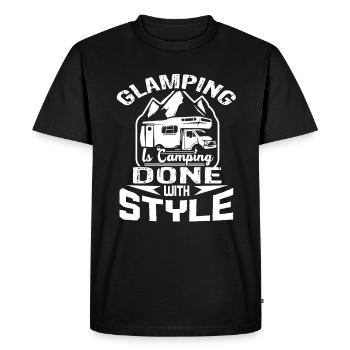 Camping Glamping Is Camping Done With Style - Men's Premium Organic T-Shirt - black - Front - Nico (187cm)