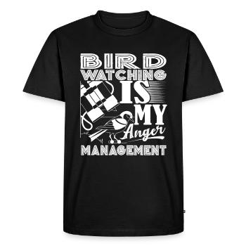 Birdwatching Birdwatching Is My Anger Management - Men's Premium Organic T-Shirt - black - Front - Nico (187cm)
