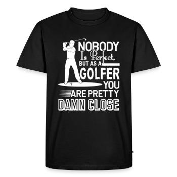 Golf Proud To Be A Golfer - Men's Premium Organic T-Shirt - black - Front - Nico (187cm)