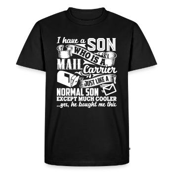 Mail Carrier My Son Is A Mail Carrier - Men's Premium Organic T-Shirt - black - Front - Nico (187cm)