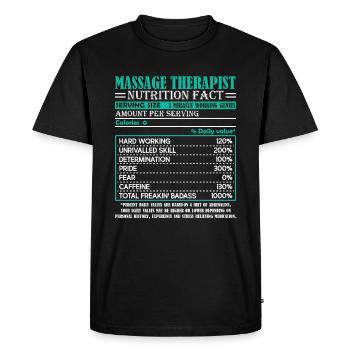 Massage Therapist Nutrition Facts - Men's Premium Organic T-Shirt - black - Front - Nico (187cm)