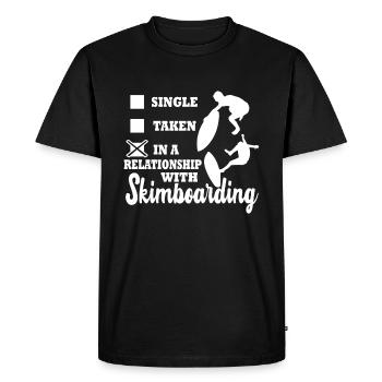 I'm In A Relationship With Skimboarding - Men's Premium Organic T-Shirt - black - Front - Nico (187cm)