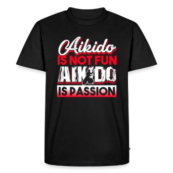 Aikido Aikido is Passion - Men's Premium Organic T-Shirt - black - Front - Nico (187cm)