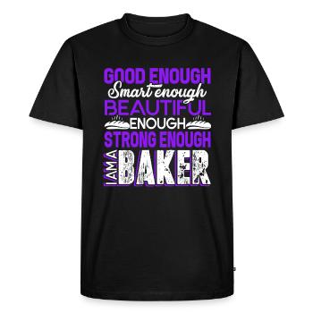 Baker Strong Baker - Men's Premium Organic T-Shirt - black - Front - Nico (187cm)