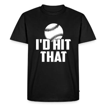 Baseball Baseball I'd Hit That - Men's Premium Organic T-Shirt - black - Front - Nico (187cm)