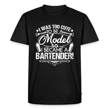 Bartender So I Became A Bartender - Men's Premium Organic T-Shirt - black - Front - Nico (187cm)