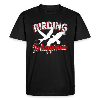 Birdwatching Birdwatching Birding Is Happiness - Men's Premium Organic T-Shirt - black - Front - Nico (187cm)