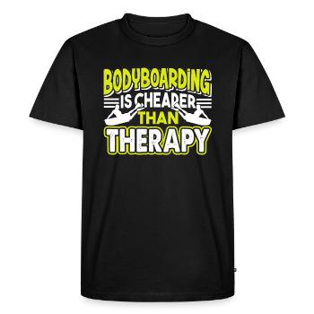 Bodyboarding Bodyboarding Cheaper Than Therapy - Men's Premium Organic T-Shirt - black - Front - Nico (187cm)