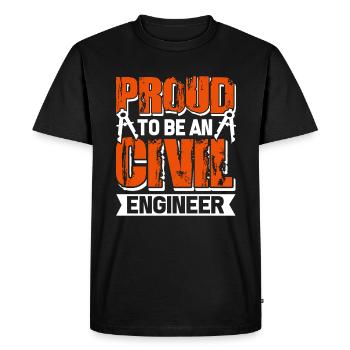 Civil Engineer Proud To Be An Civil Engineer - Men's Premium Organic T-Shirt - black - Front - Nico (187cm)