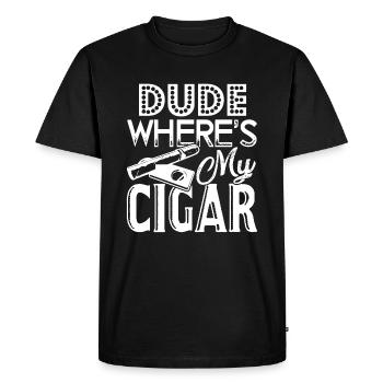 Cigar Smoking Cigar Smoking Dude Where's My Cigar - Men's Premium Organic T-Shirt - black - Front - Nico (187cm)