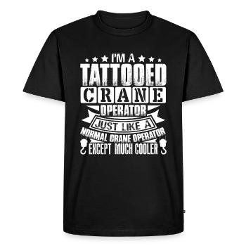 Crane Operator Tattooed Crane Operator - Men's Premium Organic T-Shirt - black - Front - Nico (187cm)