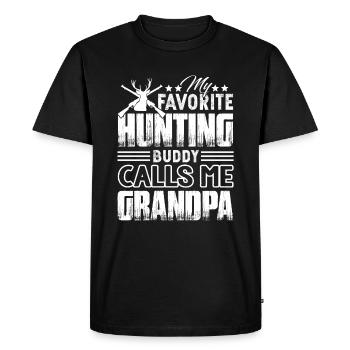 Deer Hunting Deer Hunting Grandpa - Men's Premium Organic T-Shirt - black - Front - Nico (187cm)