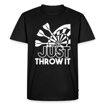 Darts Darts Just Throw It - Men's Premium Organic T-Shirt - black - Front - Nico (187cm)