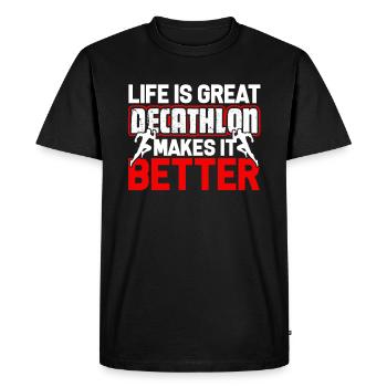 Decathlon Decathlon Makes Life Better - Men's Premium Organic T-Shirt - black - Front - Nico (187cm)