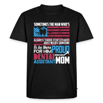 Dental Assistant Proud Dental Assistant Mom - Men's Premium Organic T-Shirt - black - Front - Nico (187cm)