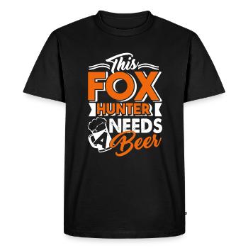 Fox Hunter Fox Hunter Needs A Beer - Men's Premium Organic T-Shirt - black - Front - Nico (187cm)