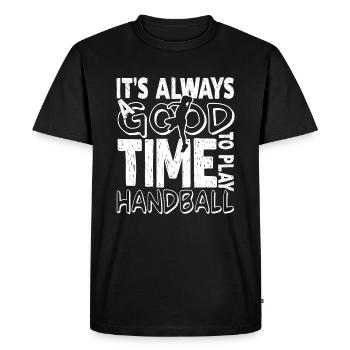 Handball Good Time To Play Handball - Men's Premium Organic T-Shirt - black - Front - Nico (187cm)
