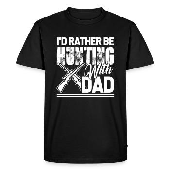 Hunting I'd Rather Be Hunting With Dad - Men's Premium Organic T-Shirt - black - Front - Nico (187cm)