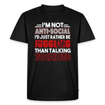 Juggling I'd Just Rather Be Juggling - Men's Premium Organic T-Shirt - black - Front - Nico (187cm)