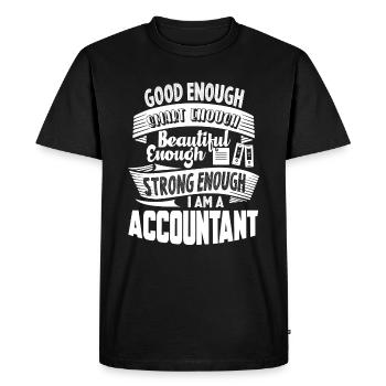 Accountant Strong Accountant - Men's Premium Organic T-Shirt - black - Front - Nico (187cm)