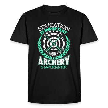 Archery Archery Is Importanter - Men's Premium Organic T-Shirt - black - Front - Nico (187cm)