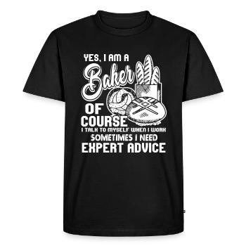 Baker Yes I Am A Baker - Men's Premium Organic T-Shirt - black - Front - Nico (187cm)