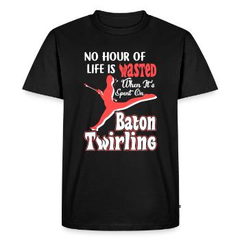 Baton Twirling Spent Time One Baton Twirling - Men's Premium Organic T-Shirt - black - Front - Nico (187cm)