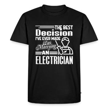 Electrician Marrying An Electrician - Men's Premium Organic T-Shirt - black - Front - Nico (187cm)