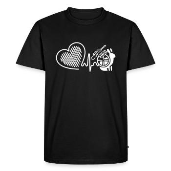 Hunter Hunter Heartbeat - Men's Premium Organic T-Shirt - black - Front - Nico (187cm)