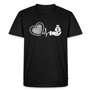 Loan Officer Loan Officer Heartbeat - Men's Premium Organic T-Shirt - black - Front - Nico (187cm)