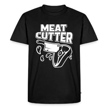Proud To Be A Meat Cutter - Men's Premium Organic T-Shirt - black - Front - Nico (187cm)