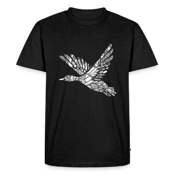 Mallard Mallard Floral Pattern - Men's Premium Organic T-Shirt - black - Front - Nico (187cm)