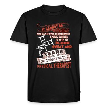 Forever Title Physical Therapist - Men's Premium Organic T-Shirt - black - Front - Nico (187cm)