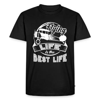 Pilot Pilot Life Is Best Life - Men's Premium Organic T-Shirt - black - Front - Nico (187cm)