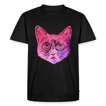 Snowshoe Cat Snowshoe Cat Colorful - Men's Premium Organic T-Shirt - black - Front - Nico (187cm)