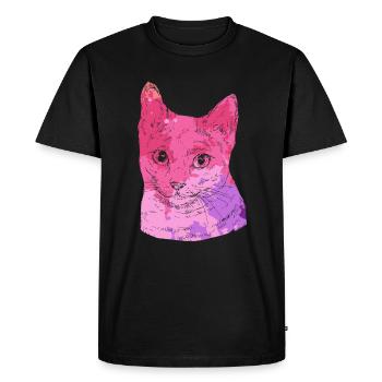Cat Russian Blue Cat Colorful - Men's Premium Organic T-Shirt - black - Front - Nico (187cm)