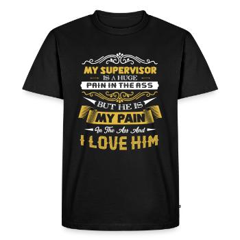 Supervisor I Love My Supervisor - Men's Premium Organic T-Shirt - black - Front - Nico (187cm)