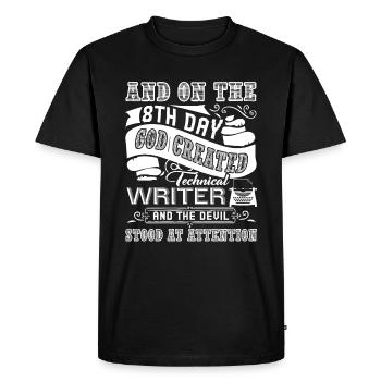 Technical Writer God Created Technical Writer - Men's Premium Organic T-Shirt - black - Front - Nico (187cm)