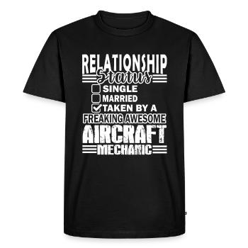 Aircraft Mechanic Relationship Status - Men's Premium Organic T-Shirt - black - Front - Nico (187cm)