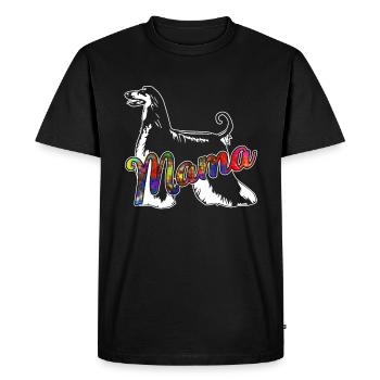 Afghan Hound Afghan Hound Mama - Men's Premium Organic T-Shirt - black - Front - Nico (187cm)