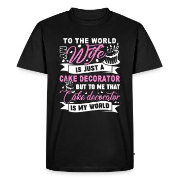 Cake Decorator Cake Decorator Is My World - Men's Premium Organic T-Shirt - black - Front - Nico (187cm)