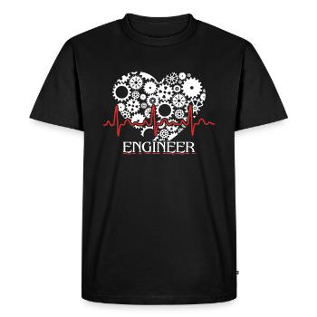 Engineer Engineer Heartbeat - Men's Premium Organic T-Shirt - black - Front - Nico (187cm)