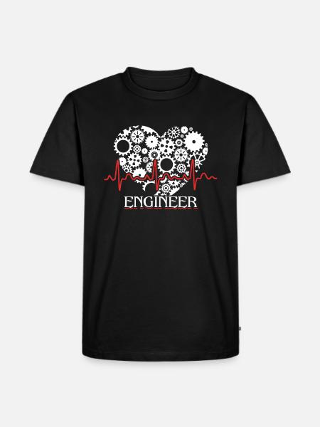 Engineer Engineer Heartbeat - Men's Premium Organic T-Shirt - black