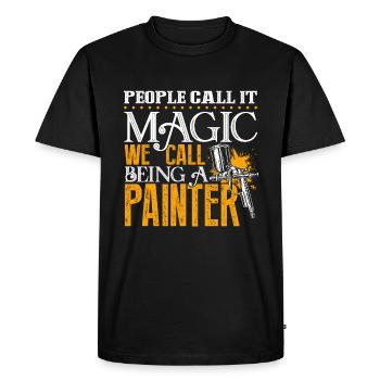 Painter Being A Painter - Men's Premium Organic T-Shirt - black - Front - Nico (187cm)